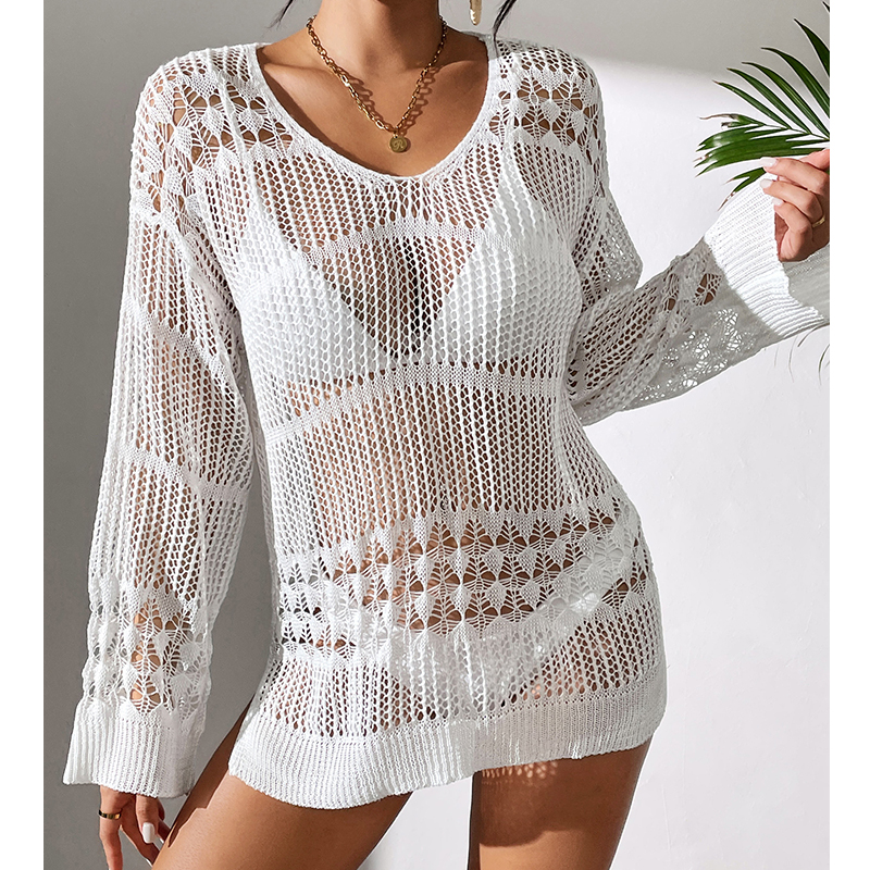 Summer Dresses Yours Clothing - Solid Hollow Out Crew Neck Dress