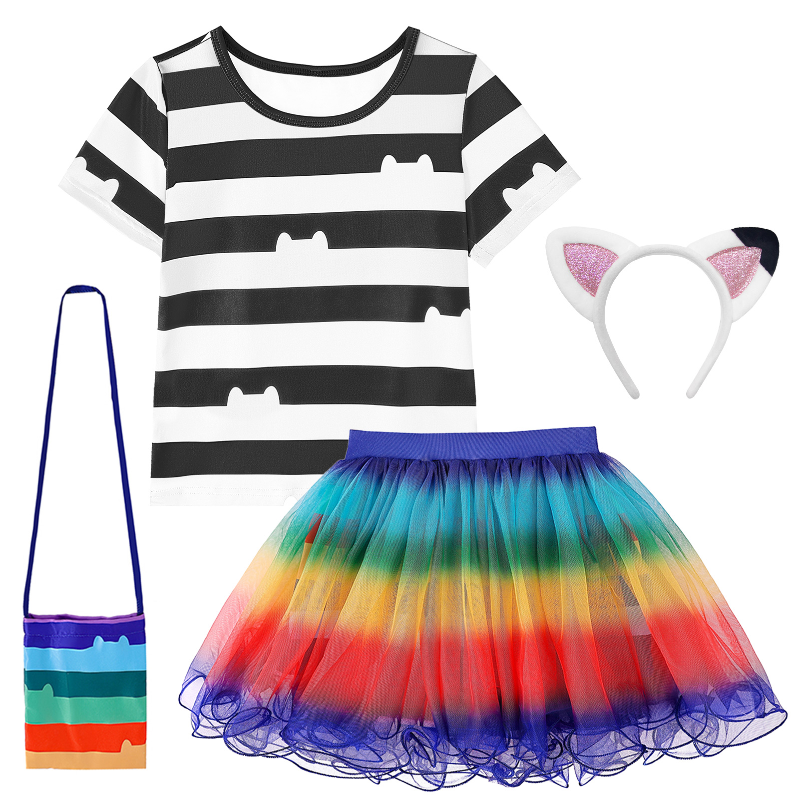 Girls Rainbow Striped T-Shirt  - đánh giá và giá Summer Dresses Yours Clothing