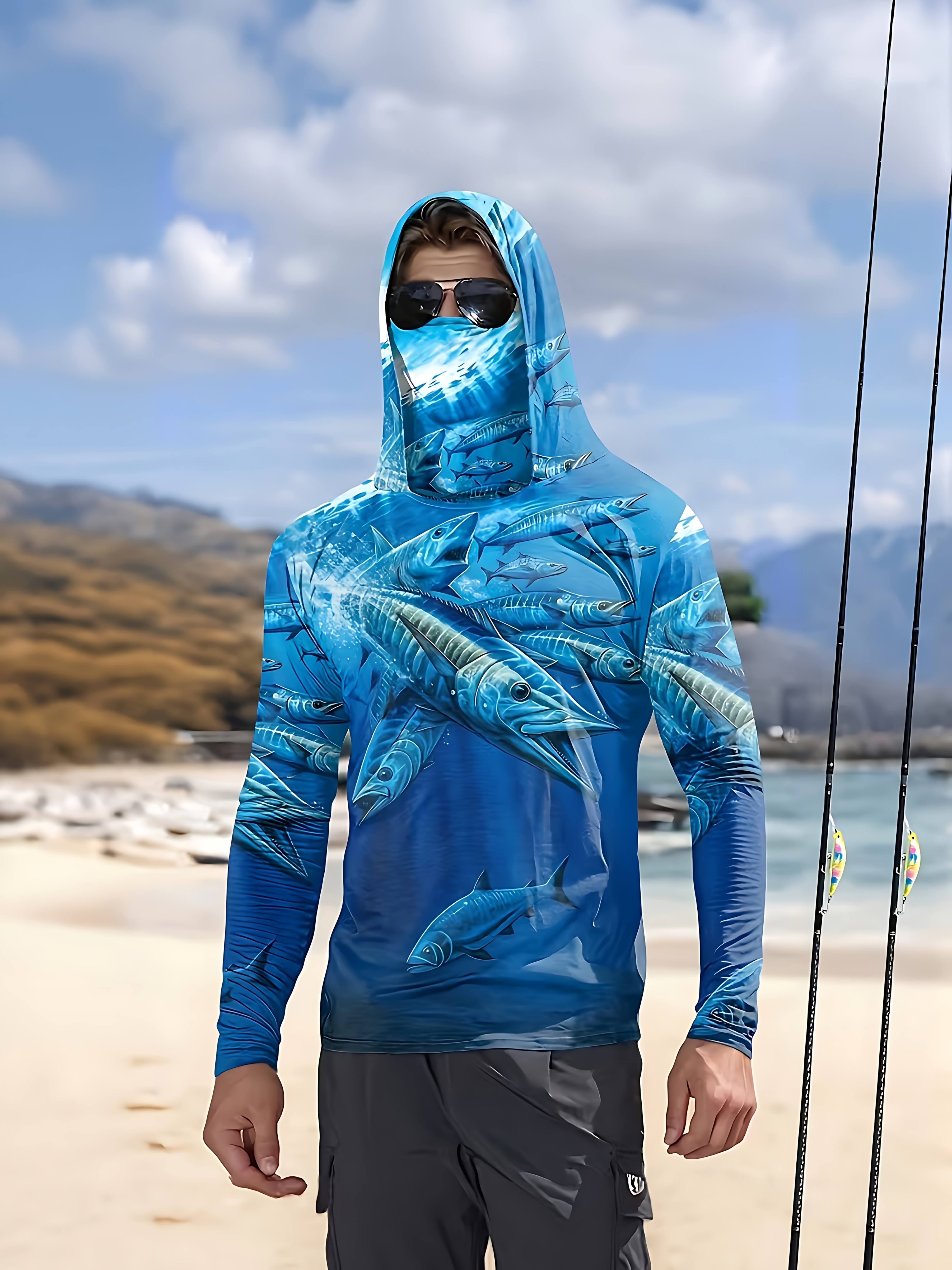 Fishing Shirt Hooded Men Fishi - đánh giá và giá Summer Clothing Trends