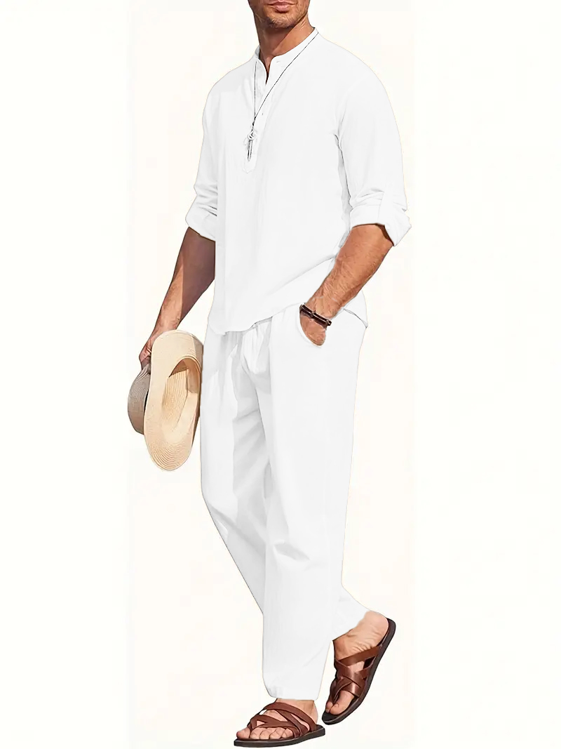 Men's White Linen Suit Set Lon - đánh giá và giá Summer Clothing Trends