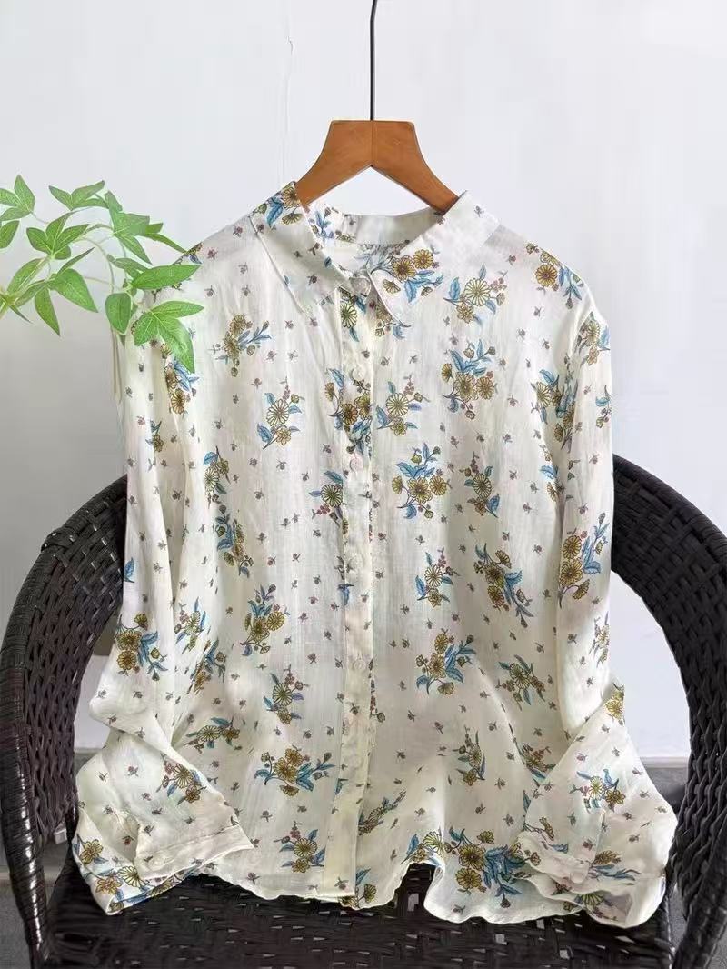 100% Ramie linen shirts and bl - đánh giá và giá Summer Clothing For Japan