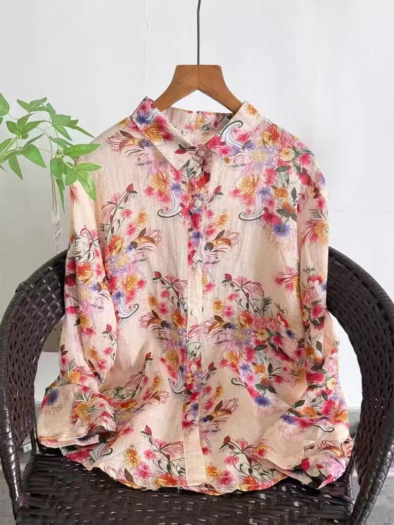100% Ramie linen shirts and bl - đánh giá và giá Summer Clothing For Japan